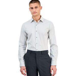 Alfani Mens Geo-Print Button Down Dress Shirt, NWT